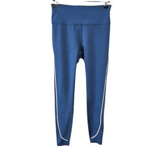 Peloton Womens Athletic Leggings, Blue, Gym, Contrast Stitching, Size Small